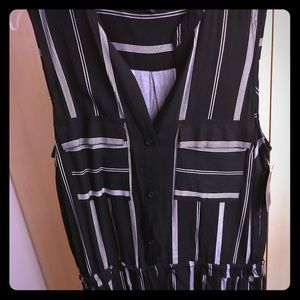SOLD Mossimo Black and White striped jumpsuit
